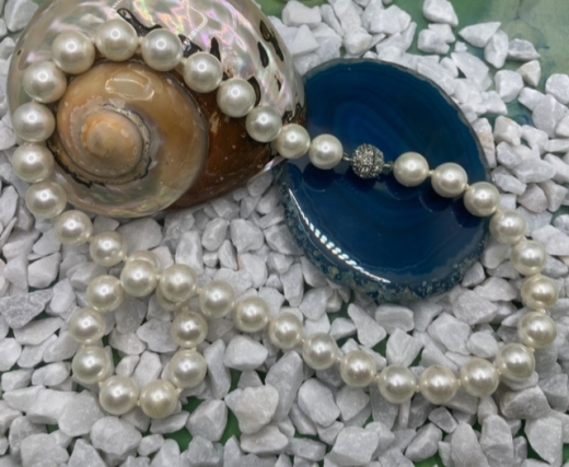 Shellpearl Collier Weiß 10 mm