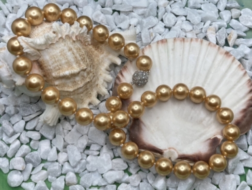 Shellpearl Collier Gold 12mm