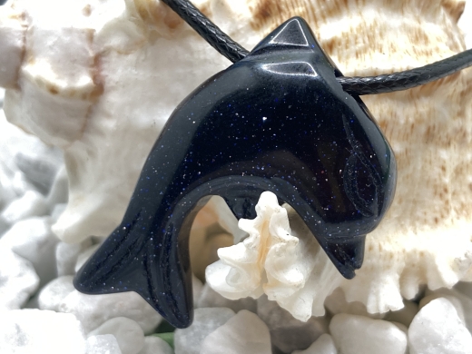 Blue Sandstone Dolphin Necklace