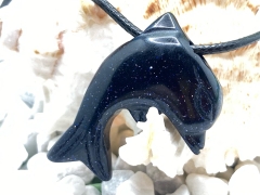 Blue Sandstone Dolphin Necklace