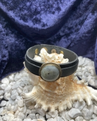 Leder Armband mit Labradorit