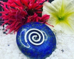 Lapislazuli Donut mit mit Spiral Spange L