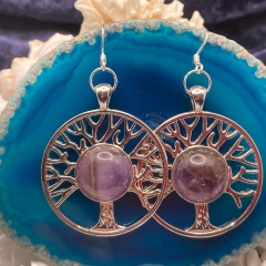 Amethyst Ohrringe „Baum des Lebens“