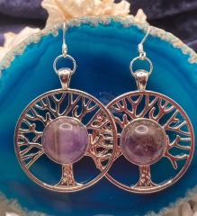 Amethyst Ohrringe „Baum des Lebens“