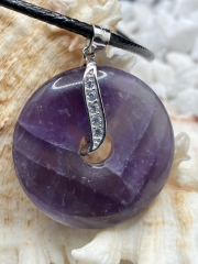 Amethyst Donut mit 925er Silberspange