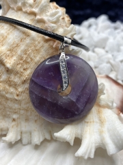 Amethyst Donut mit 925er Silberspange