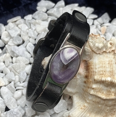 Amethyst Leder-Armband