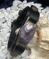 Amethyst Leder-Armband